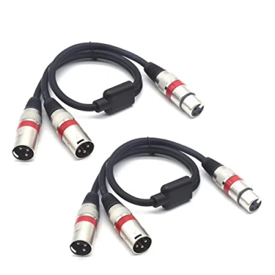 Afbeelding van SiYear Lot de 2 câbles répartiteurs XLR symétriques Femelle vers double mâle 3 broches Câble répartiteur pour microphone Adaptateur audio (50 cm)