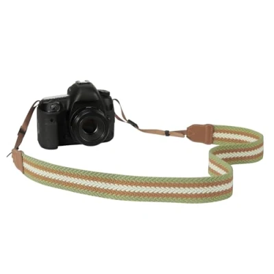 Afbeelding van MoKo Camerariem van geweven katoen, verstelbaar, universeel, voor alle DSLR camera&#039;s, bruin, beige