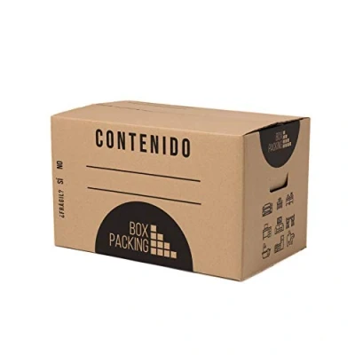 Afbeelding van BOXPACKING Verhuisdozen Set van 6 kartonnen dozen voor verhuizing, verpakking 50 x 30 cm met handgrepen opbergdoos karton