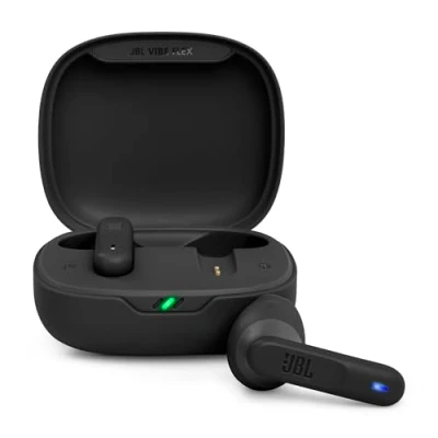 Afbeelding van JBL Vibe Flex, draadloze bluetooth hoofdtelefoon, 12 mm driver, 32 uur weergave, waterdicht en stofdicht, IP54, zwart