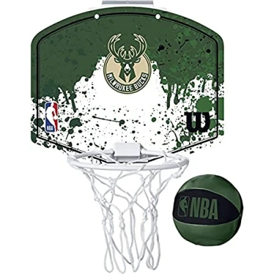 Afbeelding van Wilson Team Mini Hoop Nba Bucks Set Met Bal En basketbalring Veelkleurig