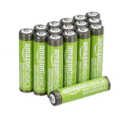 Afbeelding van Amazon Basics 16 x AAA NiMh oplaadbare batterijen met hoge capaciteit 850 mAh, voor geladen