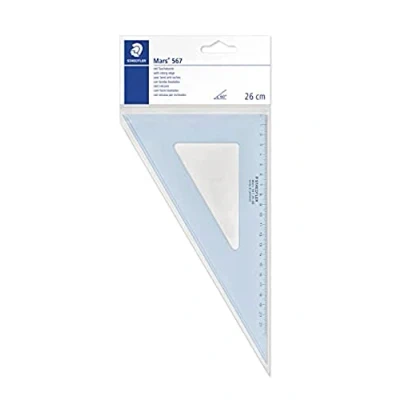 Image de Staedtler Mars 567 Equerre Plastique Bleu Transparent 21 Cm 60/30 Scolaire