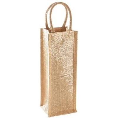 Afbeelding van Shimmer Jute Bottle Bag (Natuurlijk Goud)