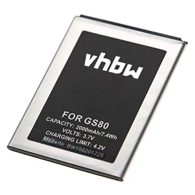 Afbeelding van vhbw Batterij compatibel met Gigaset GS80 smartphone (2000 mAh, 3,7 V, Li ION)