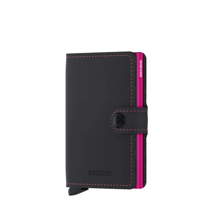 Afbeelding van Secrid Miniwallet portemonnee Matte black &amp; fuchsia Dames