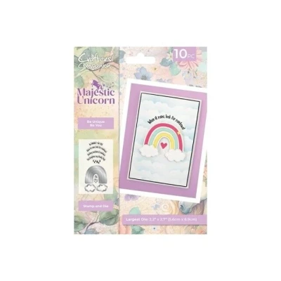 Afbeelding van CC Majestic Unicorn Clearstamp/Snijmal Be Unique You