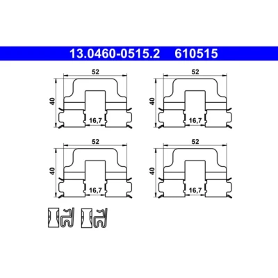 Afbeelding van ATE Rem montageset 13.0460 0515.2