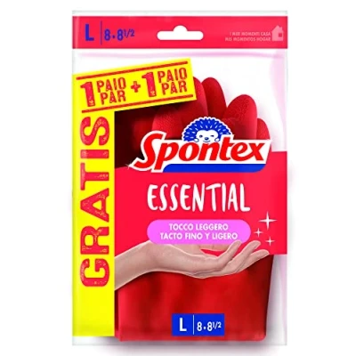 Afbeelding van Spontex essentieel 1 handschoenen, maat L, 4 stuks