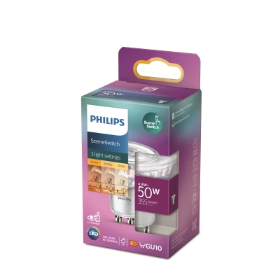 Afbeelding van Dimbare GU10 Spot LED Lamp Philips Sceneswitch 5 Watt, vervangt 50W Halogeen