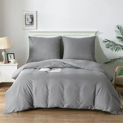Afbeelding van Good Nite 2 delige beddengoedset 90 g met dekbedovertrek en kussensloop superzacht (grijs, 135 x 200 cm + 80 cm)