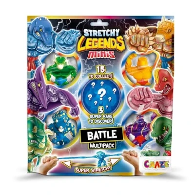 Afbeelding van CRAZE Stretchy Legends Minis Multipack Battle 5 stuks elastische actiefiguren voor kinderen, zelfklevende en rekbare superheldenfiguren om te verzamelen