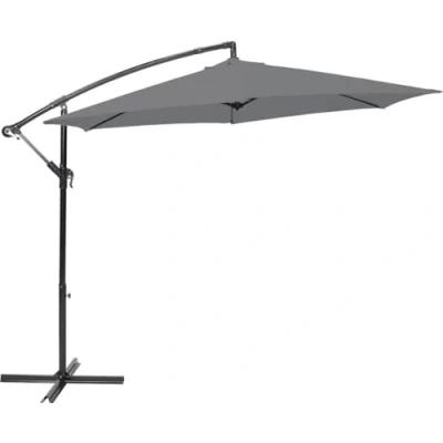 Afbeelding van Infinity Goods Zweefparasol 300CM Incl. Kruisvoet Waterdicht Verstelbare Hoogte Antraciet