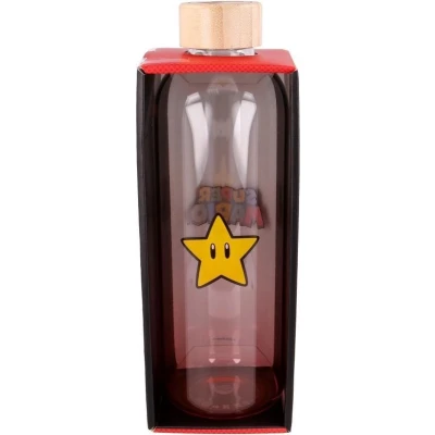 Afbeelding van Grote fles STOR Super Mario Bros Glas met siliconen hoes Herbruikbaar 1030 ml