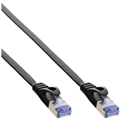 Image de Câble de raccordement plat InLine® U / FTP Cat.6A noir 1,5m