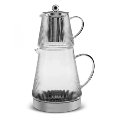 Afbeelding van KARACA KEOPS GLAZEN THEEPOT GECHIKT VOOR INDUCTIE KOOKPLAT (1,5L+0,45L)