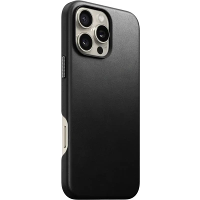 Afbeelding van Nomad Traditional Leather Case iPhone Pro Max Mag Hoesje zwart
