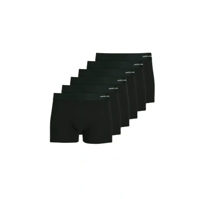 Afbeelding van Jack &amp; Jones Heren Boxershorts Trunks Effen JACBASIC Bamboe 6 Pack Zwart Maat L