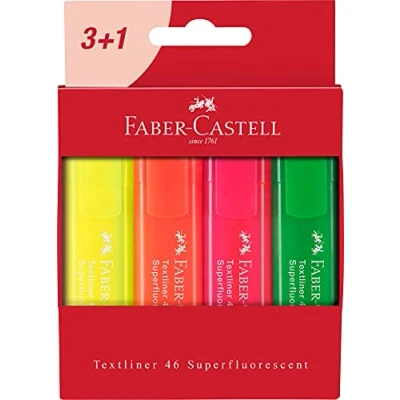 Afbeelding van Faber Castell Textliner 46 Highfluorescerende markeerstiften, 4 stuks