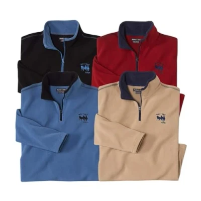 Afbeelding van ATLAS FOR MEN Set van microfleecetruien voor heren licht en zacht perfect de winter verkrijgbaar in grote maten M tot 5XL