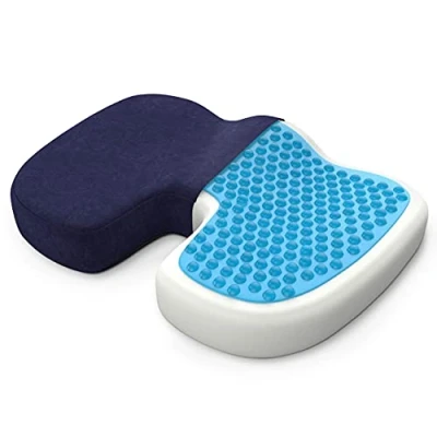Afbeelding van bonmedico orthopedisch kussen met gellaag, traagschuim ter verlichting van stuitpijn, drukverlichting, bijvoorbeeld Voor doorligwonden. auto, kantoor of rolstoel, breed