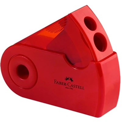 Afbeelding van Faber Castell Sleeve Puntenslijper met dubbele tank, rood
