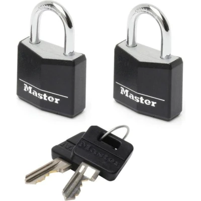 Afbeelding van MasterLock Hangslot 20mm zwart (2 stuks)