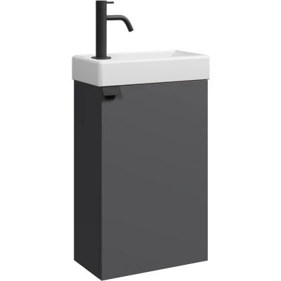Afbeelding van Badplaats Toiletmeubel Apollo 40 x 22 cm Antraciet Fonteinmeubel met Wastafel