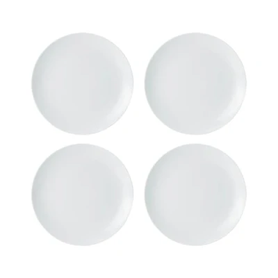 Afbeelding van Mikasa Krijt 4 delig Porseleinen Bijzetbordenset, 21cm, Wit