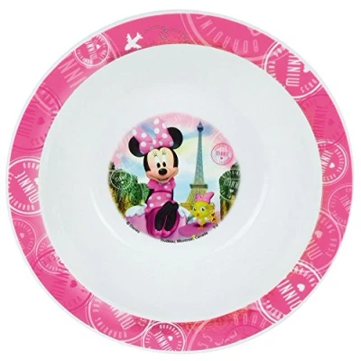 Afbeelding van Kunststof ontbijtbordje diep Disney Minnie Mouse 16 cm Onbreekbare kinder bordjes