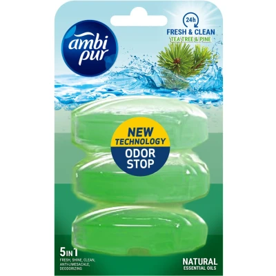 Afbeelding van Ambi Pur Toiletblok Navulling Tea Tree &amp; Pine, 3x55 ml