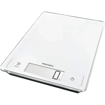Afbeelding van Soehnle Page Profi 300 digitale keukenweegschaal wit gewicht tot 20 kg huishoudweegschaal met aanraaksensor elektronische weegschaal extra grote batterijen weegoppervlak verlicht lcd scherm