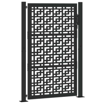 Afbeelding van Poort met kruisontwerp 105x155 cm staal zwart