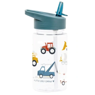 Afbeelding van A little lovely company drinkfles met rietje voertuigen 450ml