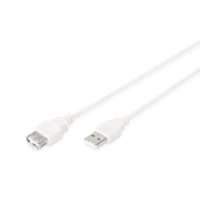 Afbeelding van Digitus USB kabel 2.0 A stekker, bus 1.80 m Beige AK 300202 018 E