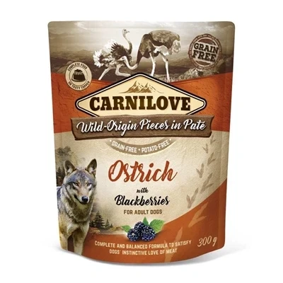Afbeelding van Carnilove Dog Pouch Struisvogel / Bramen 12X300 GR