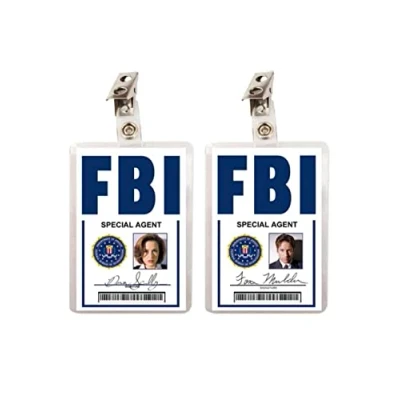 Afbeelding van X Files Dana Scully &amp; Fox Mulder FBI Set van 2 ID badges