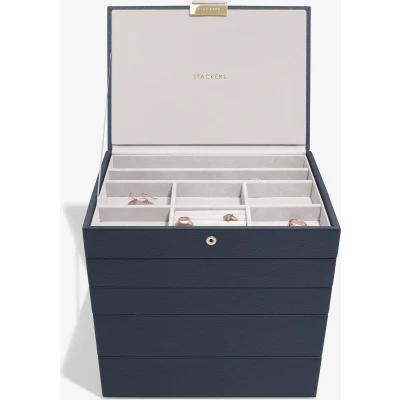 Afbeelding van STACKERS PEBBLE NAVY Sieradendoos Juwelendoos Sieradenhouder Sieraden Organizer