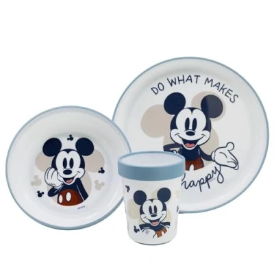 Afbeelding van 3 DELIGE MAALTIJDDOOS MICKEY BEKER KOM BORD Set stuks Niet Sl