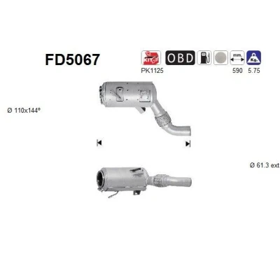 Afbeelding van AS FD5067 Roetfilter Cordieriet BMW: X5