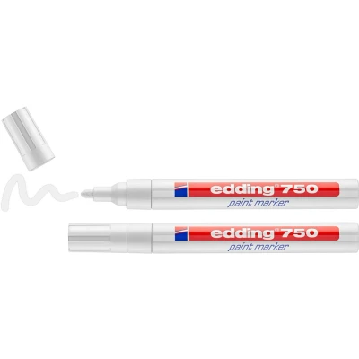 Afbeelding van Viltstift edding 750 lakmarker rond 2 4mm wit blister à stuks