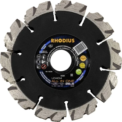 Afbeelding van Rhodius LD403S ALL IN ONE Diamantschijf 125mm 3 Voudige Freeseenheid