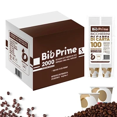 Afbeelding van 2000 stuks wegwerp papieren koffieglazen 65 ml biologisch afbreekbare milieuvriendelijke wegwerpkoffieglazen