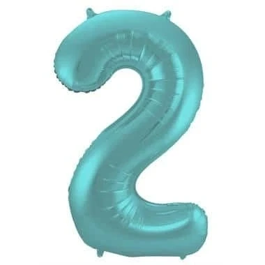 Image de Feuille de ballon Figure 2 Matt Aqua Metallic 86cm