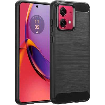 Afbeelding van imoshion Hoesje Geschikt voor Motorola Moto G84 Siliconen Brushed Backcover Zwart