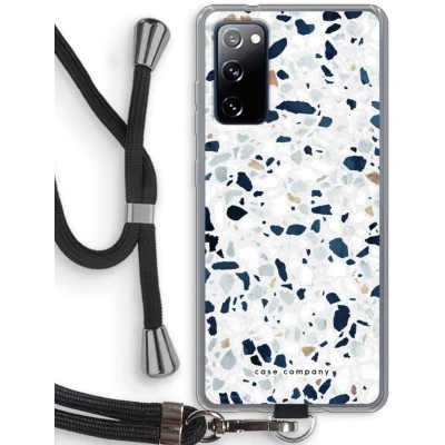 Afbeelding van Case Company® hoesje met Koord geschikt voor Samsung Galaxy S20 FE / 5G Terrazzo N1 Telefoonhoesje Zwart Bescherming aan alle Kanten en Over de Schermrand