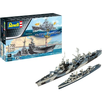 Afbeelding van 1:700 Revell 05644 Pacific Warriors USS Fletcher &amp; Indianapolis 2 Schepen! Geschenkset Plastic Modelbouwpakket