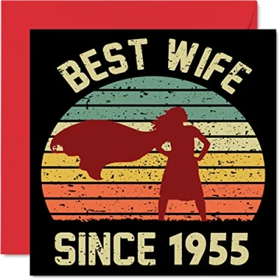 Afbeelding van 69e huwelijksverjaardag kaart voor vrouw van echtgenoot beste sinds 1955 cadeau partner, wenskaarten negenenzestig