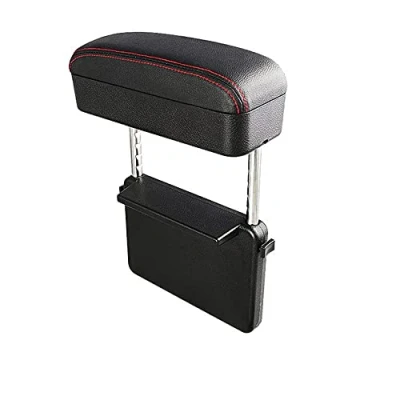 Afbeelding van Qirc Auto Armsteun Box Protector Center Console Extender Elleboog en Onderarm Polssteun Verstelbare Hoogte Comfort Pad Universeel (Zwart rood)