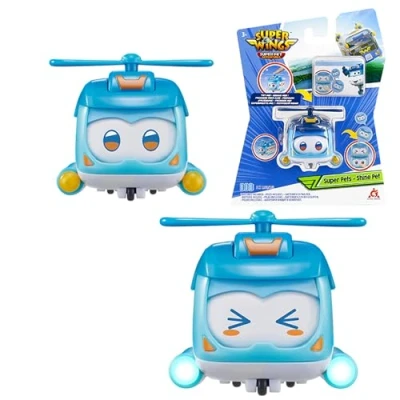 Afbeelding van Super Wings Shine Pet 5 cm met schakelbare gezichtsuitdrukking, flash effect, draagbaar speelgoed voor jongens en meisjes van 3, 4, 5, 6, 7, 8 jaar